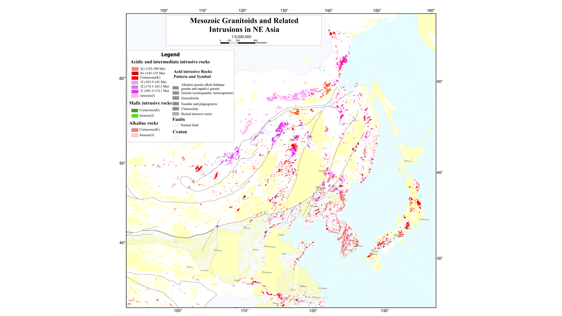 Mesozoic granitoids and related Intrusions in NE Asia